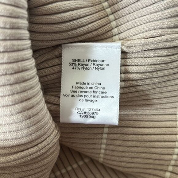 Heartloom Sweater Women XS Buff Beige Lace Up Ribbed Knit Tassel Tie Boho Casual - Picture 5 of 7